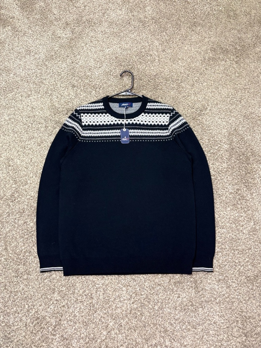 NWT Johnnie-O Sweater Men’s Size Medium 100% Merino Wool Crewneck Dark Navy Blue